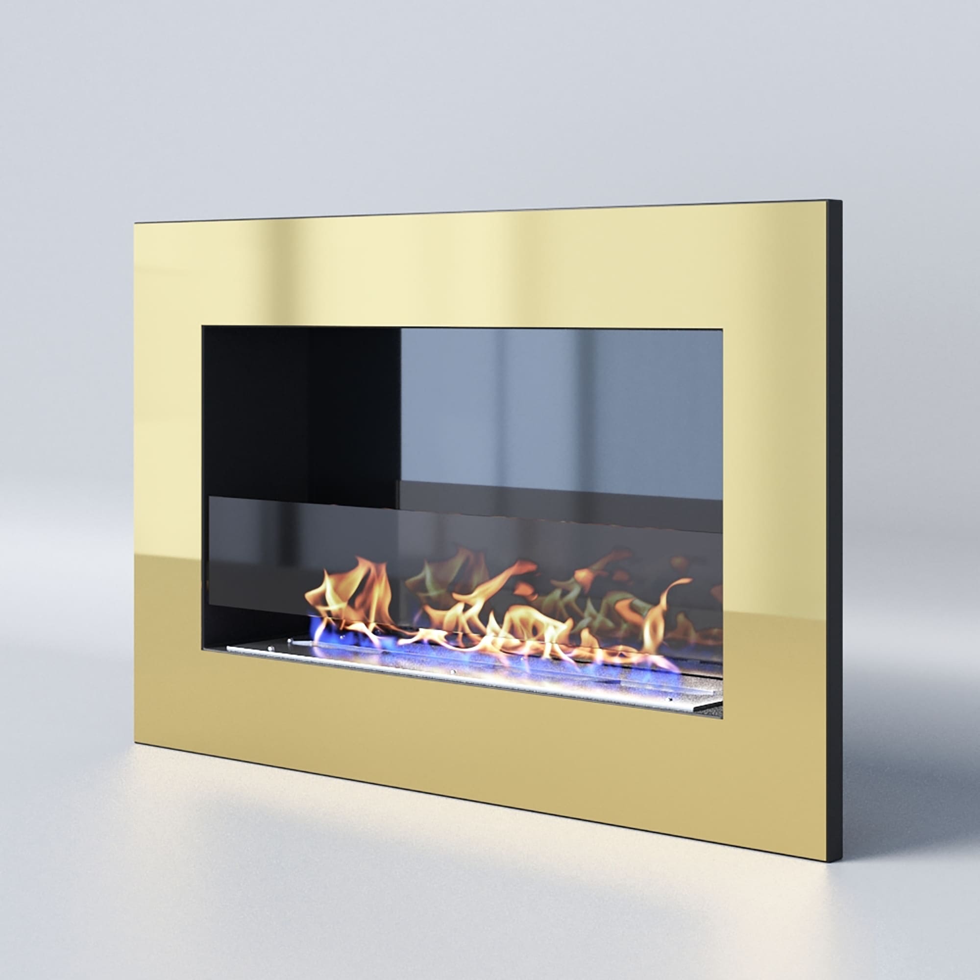 Биокамин "Русский огонь" Барокко 800V встраиваемый (высота 500мм.) с декоративным стеклом (стемалитом) по цене 39 100 руб.
