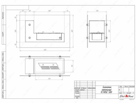 Биокамин напольный SteelHeat TETRISE 500 красный по цене 13 900 руб.