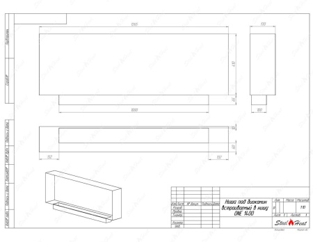 Биокамин SteelHeat ONE 1400 стекло + стемалит по цене 66 200 руб.