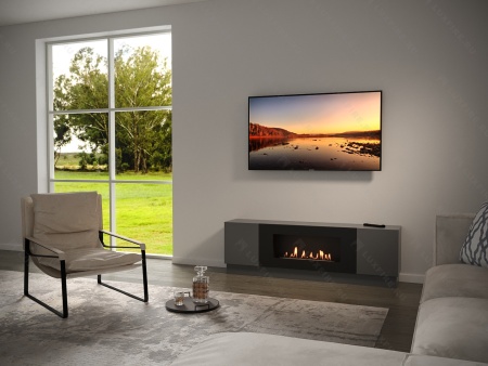 Тумба универсальная Lux Fire "Байкал" 1600, графит, с биокамином 900 по цене 73 854 руб.